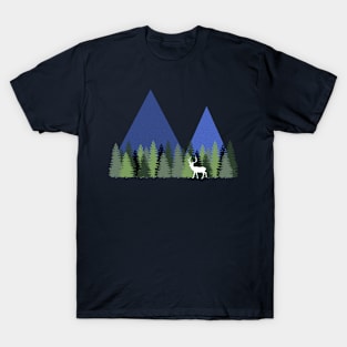 Deer Trees Mountains T-Shirt